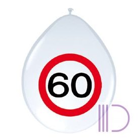 60-as Számos Sebességkorlátozó Lufi - 30 cm, 8 db-os