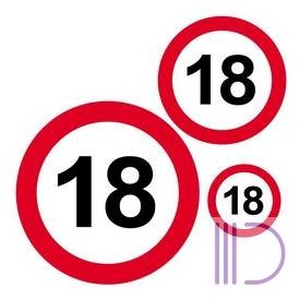   18-as Számos Sebességkorlátozó Szülinapi Matrica Csomag - 8 db-os