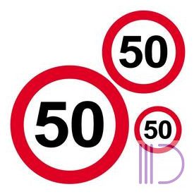   50-es Számos Sebességkorlátozó Szülinapi Matrica Csomag - 8 db-os