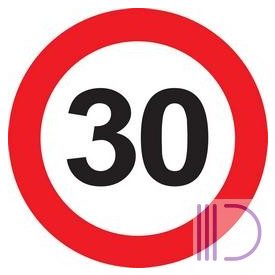   30-as Számos Sebességkorlátozó Közlekedési Tábla Szülinapra, 40 cm