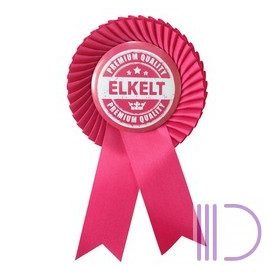   Magenta Szalagos Rózsaszín-Fehér Elkelt Feliratú Kitűző Lánybúcsúra