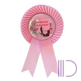   Rózsaszín Szalagos Nemsokára Férjhez Megyek Kitűző Lánybúcsúra