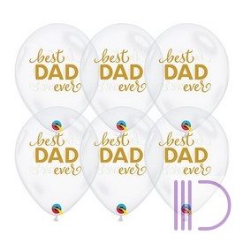   28 cm-es Legjobb Apa - Simply Best Dad Ever Diamond Clear Lufi - HÉLIUMMAL