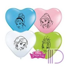   15 cm-es Hercegnők - Disney Princess Faces Special Assortment Szív Lufi