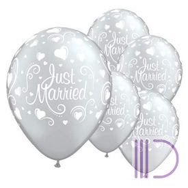 28 cm-es Just Married Hearts Lufi (6 db/csomag)