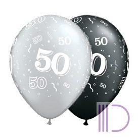   28 cm-es 50-es printelt Special Assortment Szülinapi Lufi(25 db/csomag)