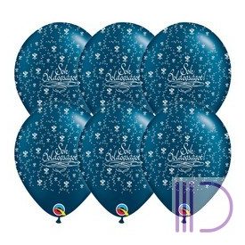   28 cm-es Sok Boldogságot Pearl Midnight Blue Lufi Esküvőre (25 db/csomag)