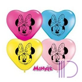   15 cm-es Minnie Egér Arc - Minnie Mouse Face Special Assortment Szív Lufi