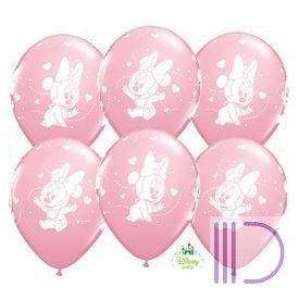 28 cm-es Disney Baby Minnie Hearts Pink Lufi (6 db/csomag)