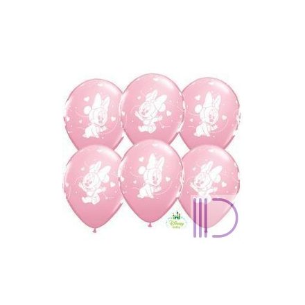 28 cm-es Disney Baby Minnie Hearts Pink Lufi (6 db/csomag)