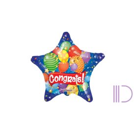 23 cm-es Congrats! fólia lufi pálcával