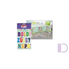   Zászlós Boldog Születésnapot műanyag asztalterítő, 130x180 cm