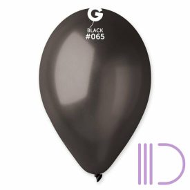 26 cm-es metál fekete gumi léggömb 100db/cs