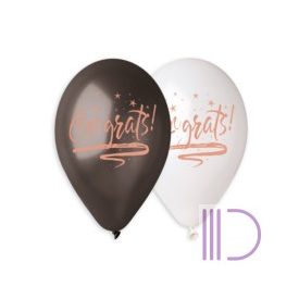 33 cm-es lufi CONGRATS fekete-fehér metál
