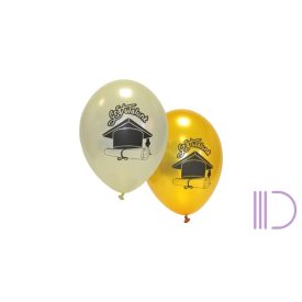   33 cm-es Gratulálunk! gyöngyház-arany színű gumi léggömb