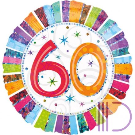 45 cm-es Radiant Birthday 60-as Születésnapi Fólia Lufi