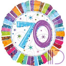 45 cm-es Radiant Birthday 70-es Születésnapi Fólia Lufi