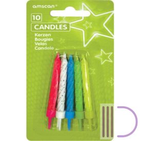 Színes tortagyertya, gyertya szett 10 db-os