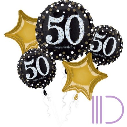 Happy Birthday 50 Fólia lufi 5 db-os szett