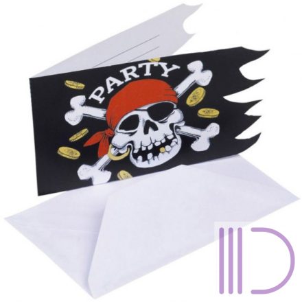 Pirate, Kalóz Party Meghívó 6 db-os