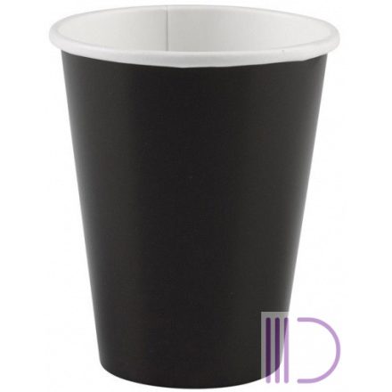 Papír pohár 20 db-os 266 ml Fekete