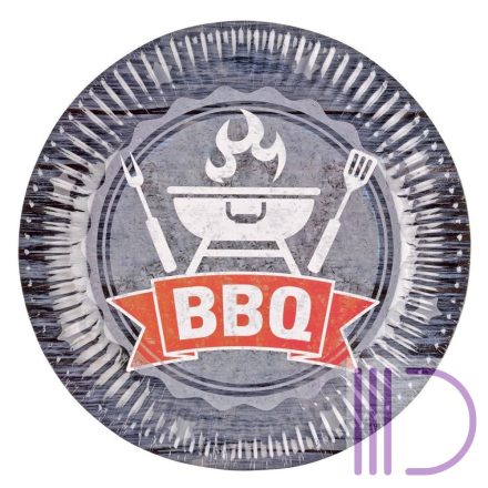 BBQ Papírtányér 8 db-os 23 cm