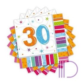 Happy Birthday 30 szalvéta 16 db-os 33*33 cm