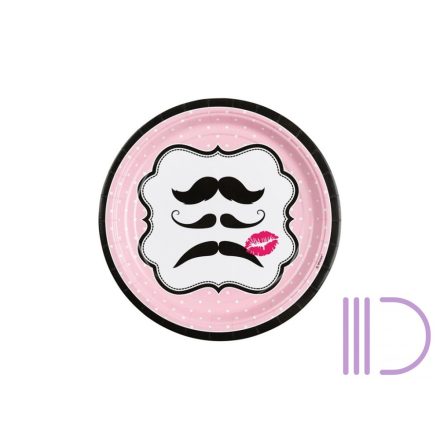 Mustache, Bajusz Papírtányér 8 db-os 22,9 cm