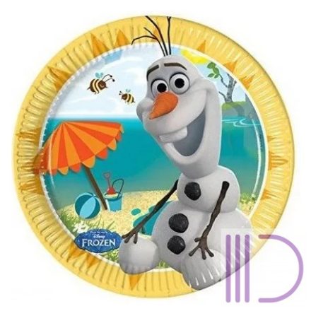 Disney Frozen Olaf Summer, Jégvarázs Papírtányér 8 db-os 19,5 cm