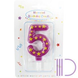 Színes tortagyertya, számgyertya 5-ös