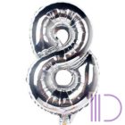 Mini Silver szám Fólia lufi 33 cm (0-9)