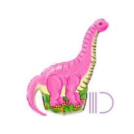 Fólia lufi, mini forma, rózsaszín dínó Pálcával