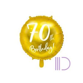 45 cm-es 70. Évszámos fólia lufi, happy birthday