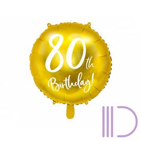 45 cm-es 80. Évszámos fólia lufi, happy birthday
