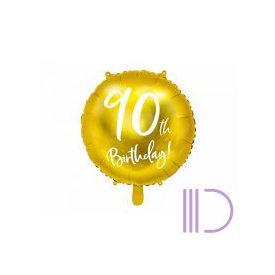 45 cm-es 90. Évszámos fólia lufi, happy birthday