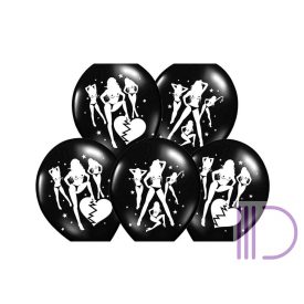 Fekete Szexi Mintás Lufi Legénybúcsúra - 30 cm, 6 db-os