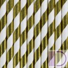 Szívószál papírból, arany-fehér