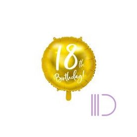 45 cm-es 18. Évszámos fólia lufi, happy birthday