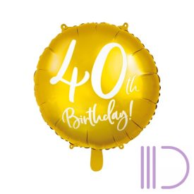 45 cm-es 40. Évszámos fólia lufi, happy birthday