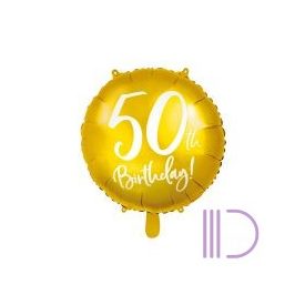 45 cm-es 50. Évszámos fólia lufi, happy birthday