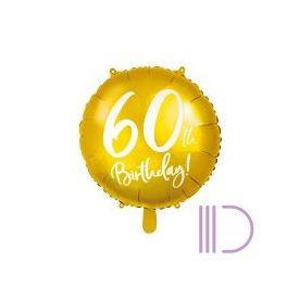 45 cm-es 60. Évszámos fólia lufi, happy birthday