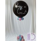 Babaváró latex léggömb, Boy or Girl felirattal 60 cm - Héliummal