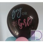 Babaváró latex léggömb, Boy or Girl felirattal 60 cm - Héliummal