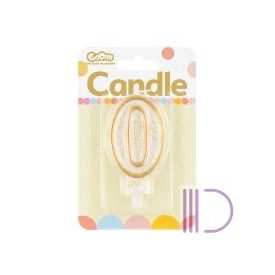 Tortagyertya, 0-ás, fehér, arany szegéllyel