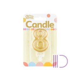 Tortagyertya, 8-as, fehér, arany szegéllyel