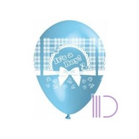 30 cm-es Babaszületésre Kisfiús Kék lufi 10 db/cs