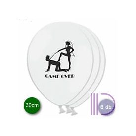Game over feliratú lufi, legénybúcsúra d30, 6 db/csomag