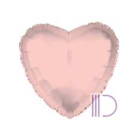 Fólia lufi, 17"/43cm, szív, rose gold