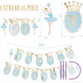 Banner - "HAPPY BIRTHDAY" balerina, kék