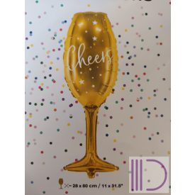 Cheers pezsgős pohár fólia lufi - Junior Shape